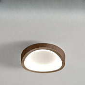 Plafonnier beige marron LED bois scandinave | DETIGEN