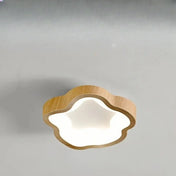 Plafonnier beige marron LED bois scandinave | DETIGEN