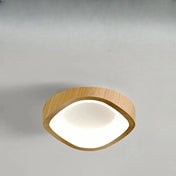 Plafonnier beige marron LED bois scandinave | DETIGEN