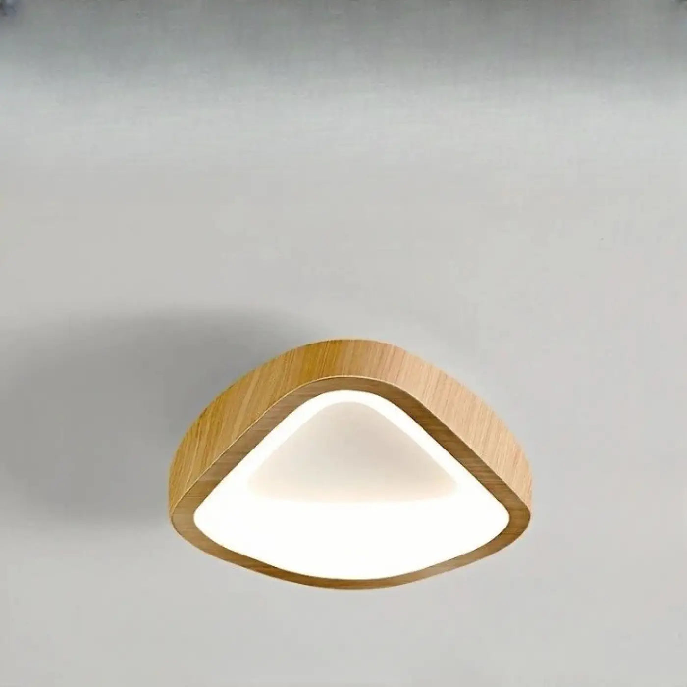 Plafonnier beige marron LED bois scandinave | DETIGEN