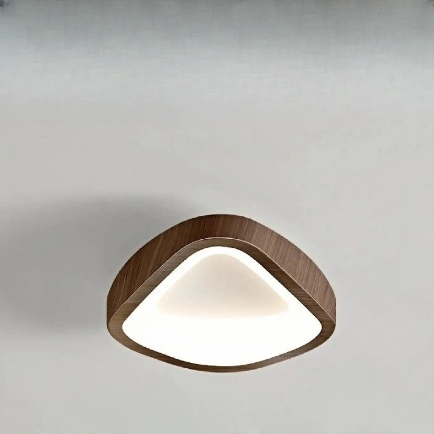 Plafonnier beige marron LED bois scandinave | DETIGEN