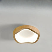 Plafonnier beige marron LED bois scandinave | DETIGEN