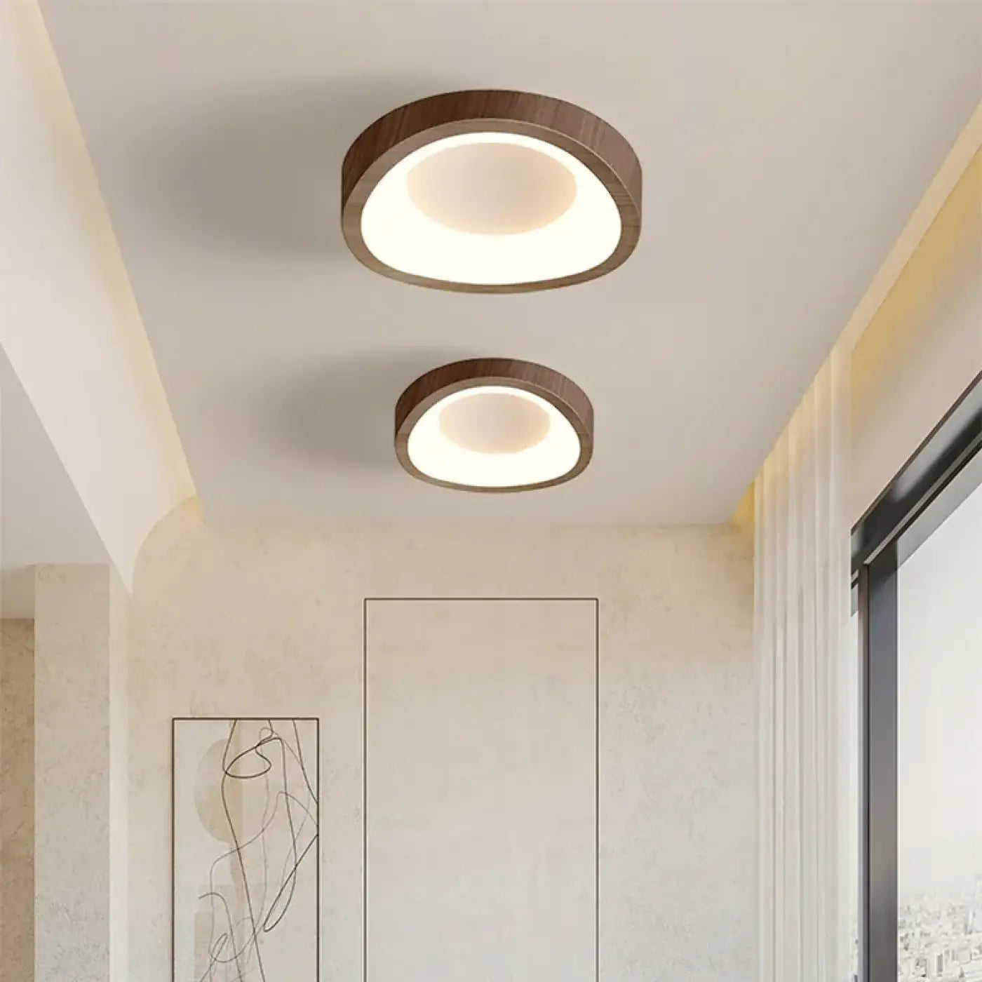 Plafonnier LED bois moderne scandinave | BIMEZE