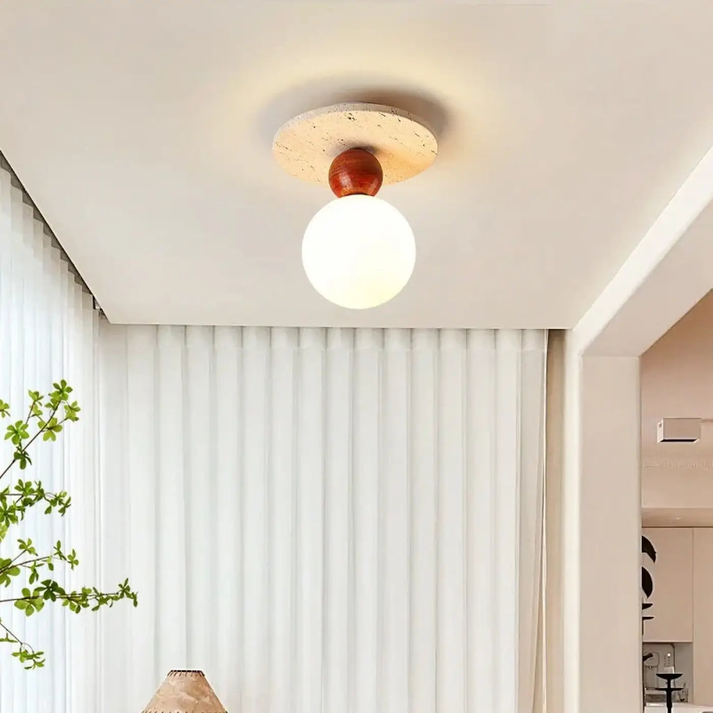 Plafonnier LED bois et aluminium scandinave | TEBA
