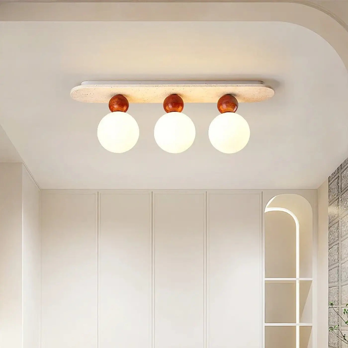 Plafonnier LED bois et aluminium scandinave | TEBA