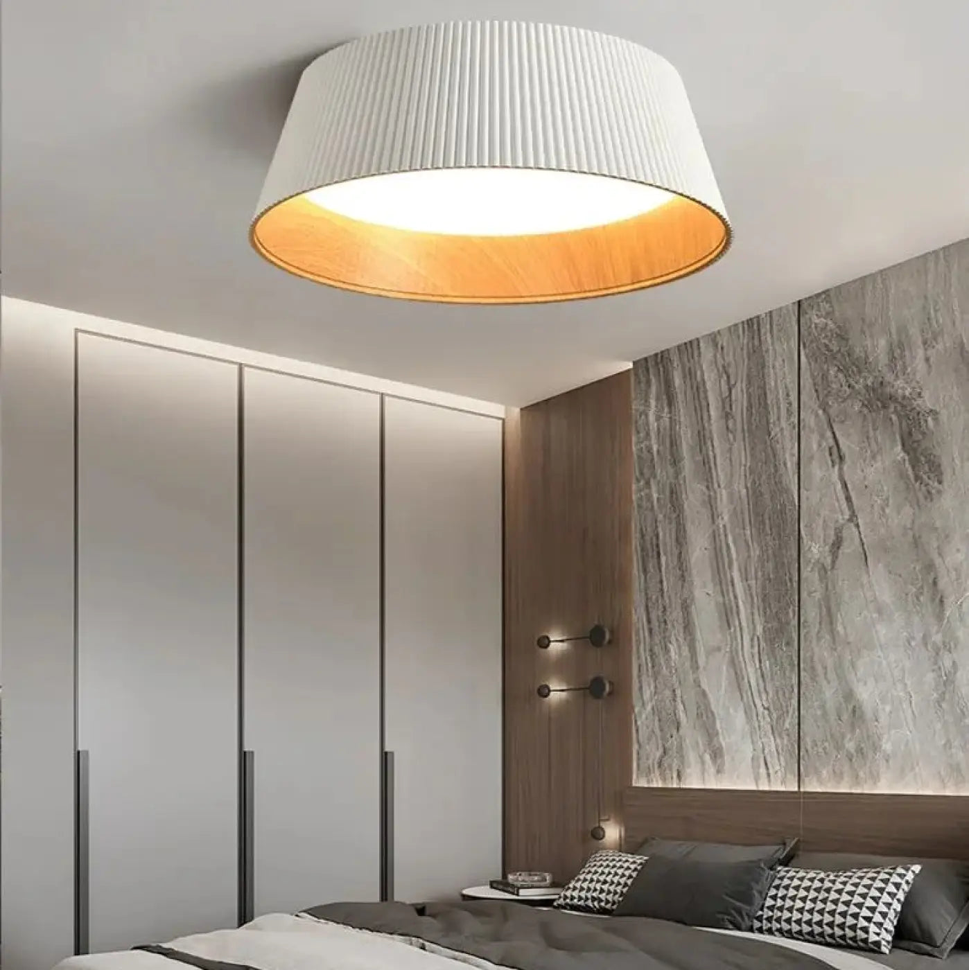 Plafonnier LED métal noir et blanc moderne | NASAPO
