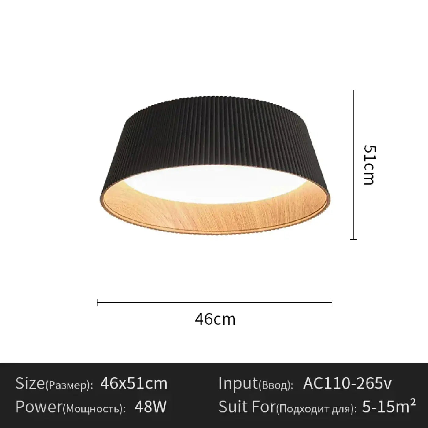 Plafonnier LED métal noir et blanc moderne | NASAPO