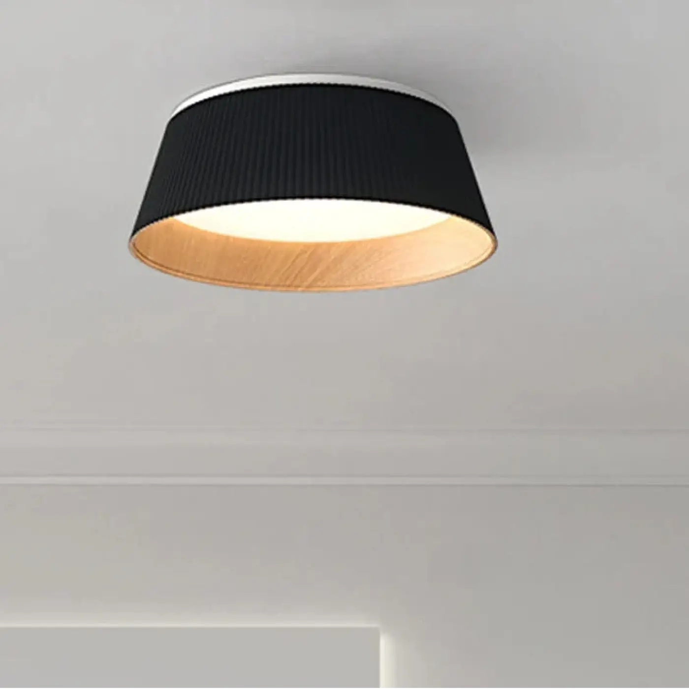 Plafonnier LED métal noir et blanc moderne | NASAPO