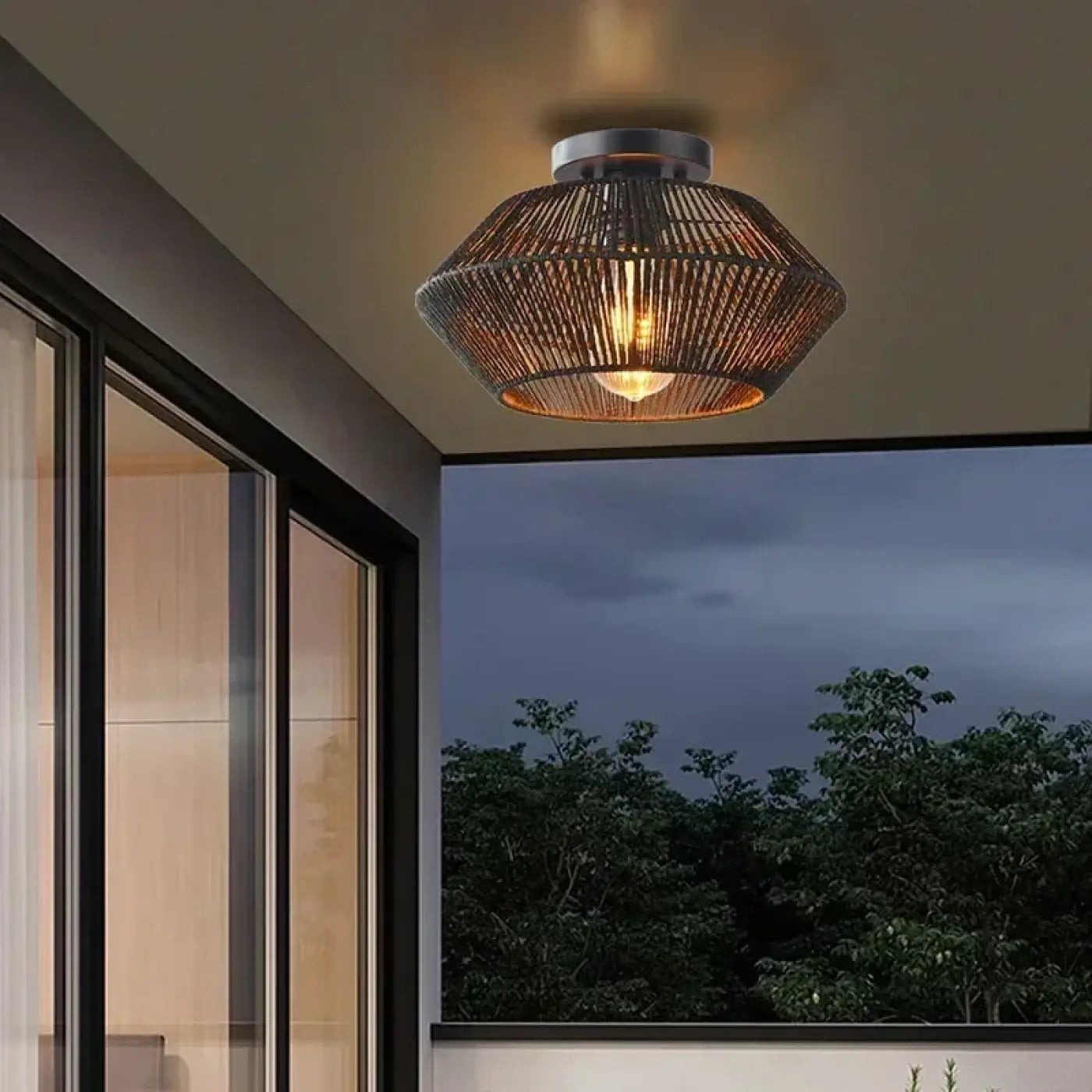 Plafonnier LED métal noir industriel moderne | DEPIZU