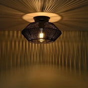 Plafonnier LED métal noir industriel moderne | DEPIZU