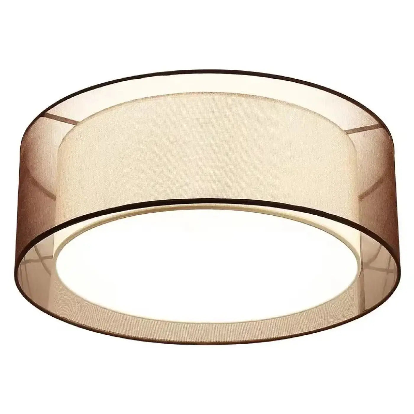 Plafonnier LED marron voilage fumé moderne | HAZA
