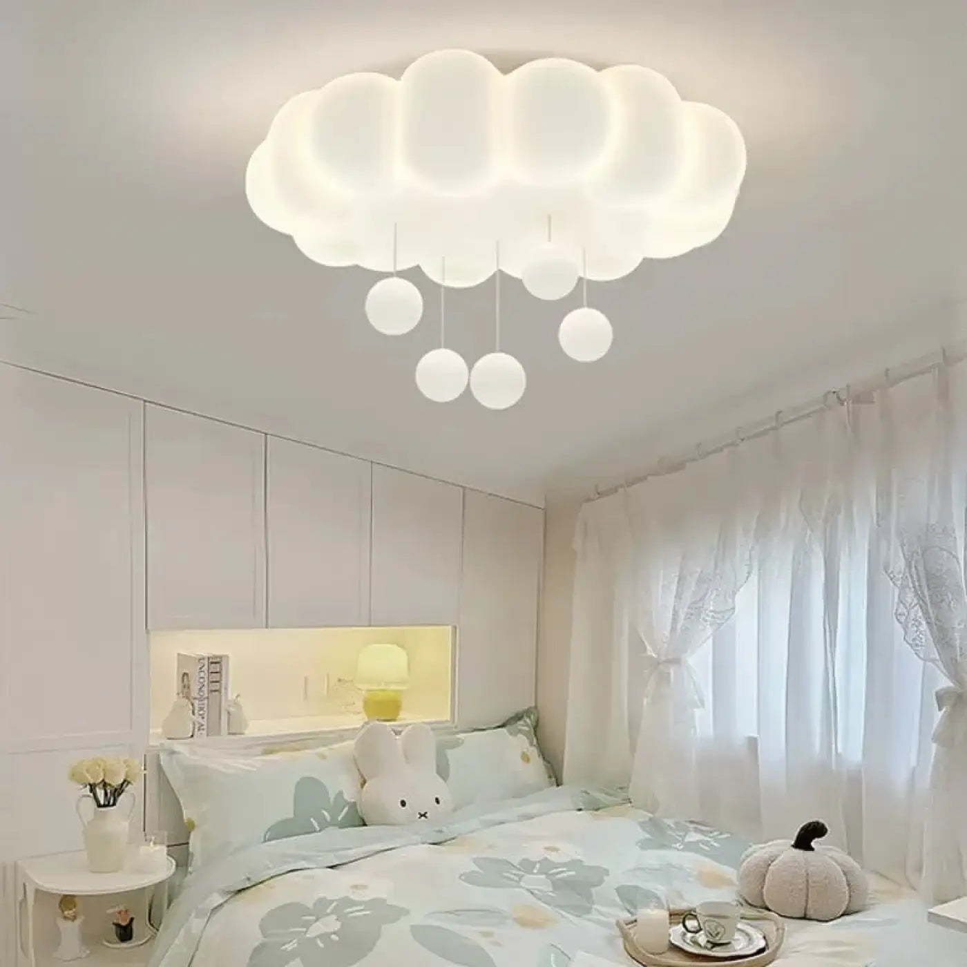 Plafonnier enfant blanc nuage suspensions LED | ZOGE