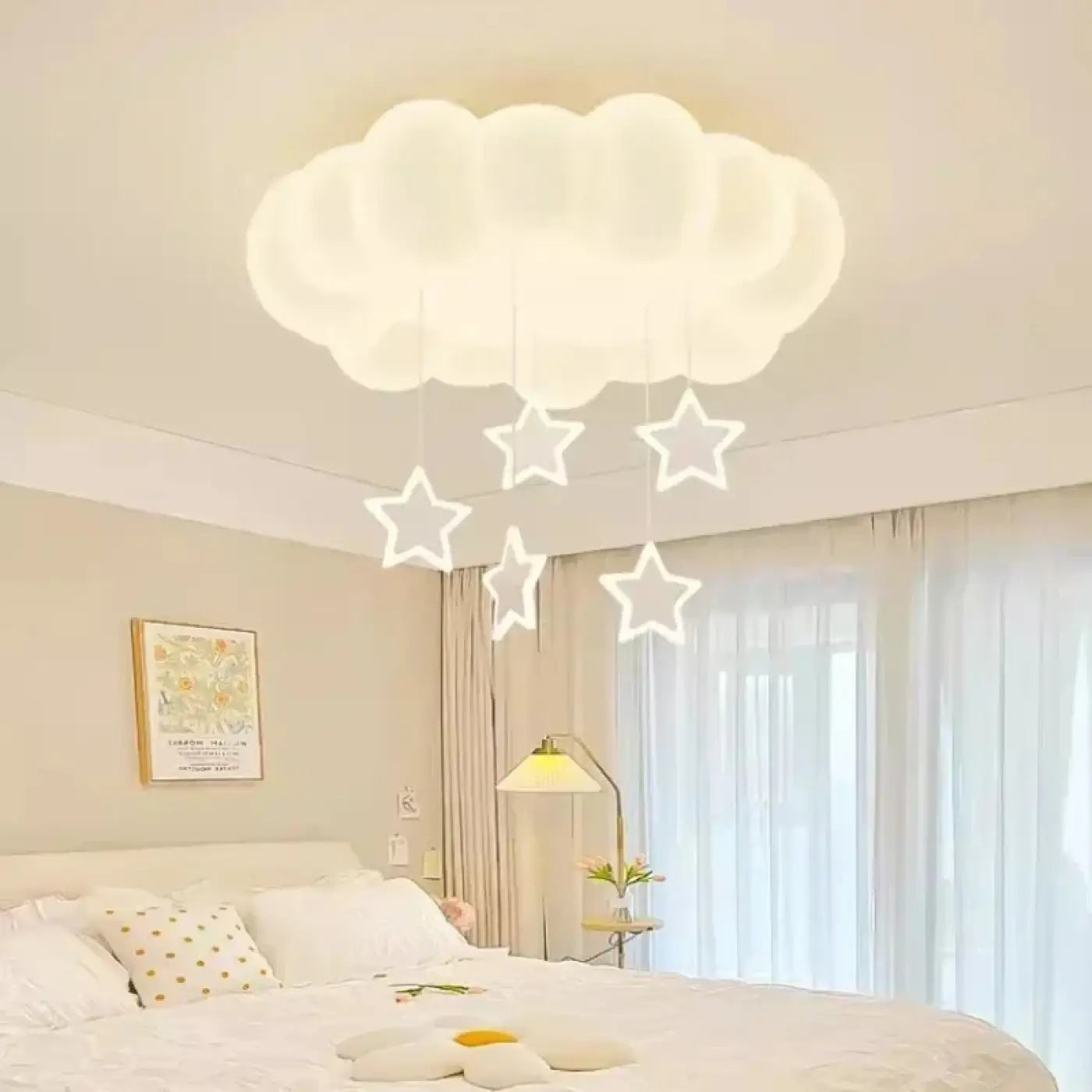 Plafonnier enfant blanc nuage suspensions LED | ZOGE