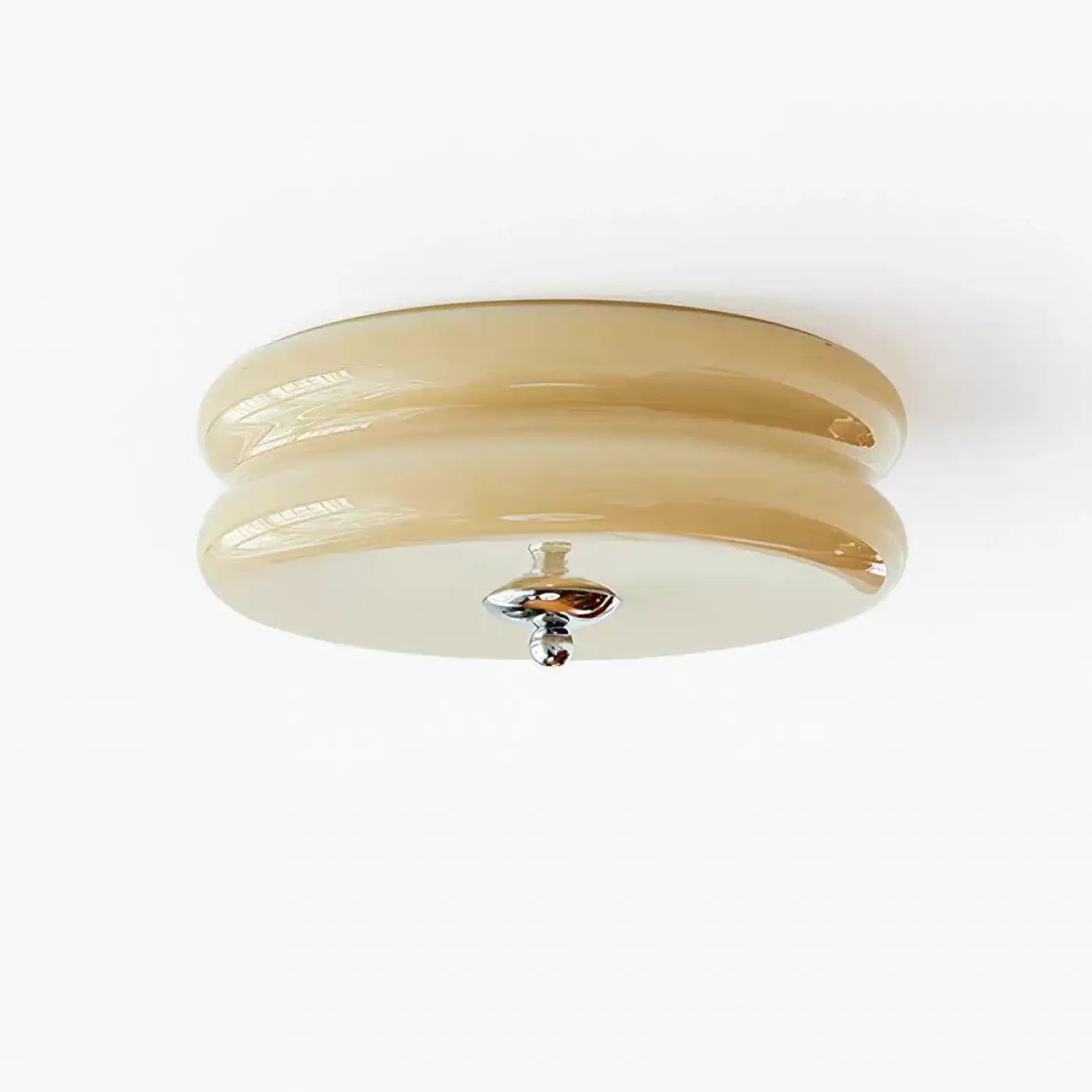 Plafonnier verre blanc rétro années 70 | DIMENA