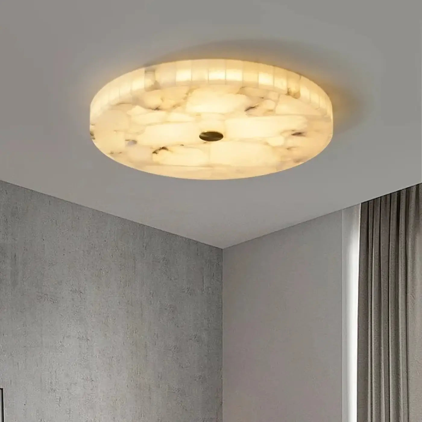 Plafonnier albâtre marbre blanc moderne | KUKIK