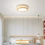 Plafonnier rond bois clair LED intégrée | SOTAHI