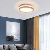 Plafonnier rond bois clair LED intégrée | SOTAHI