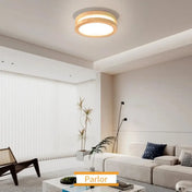 Plafonnier rond bois clair LED intégrée | SOTAHI