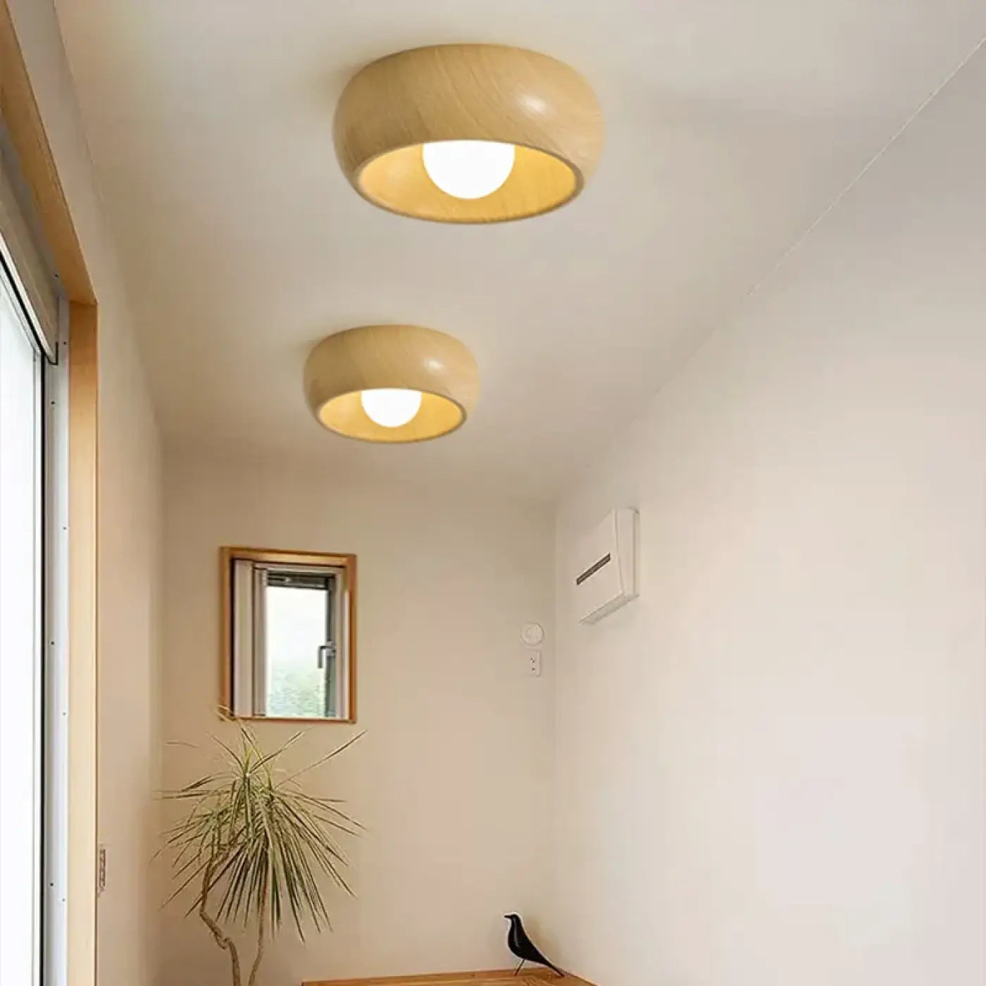 Plafonnier rond bois clair et foncé | KAMALE