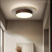 Plafonnier rond bois nordique IP65 | KEBE