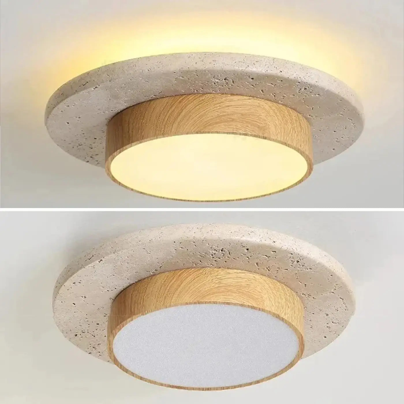 Plafonnier rond bois nordique IP65 | KEBE
