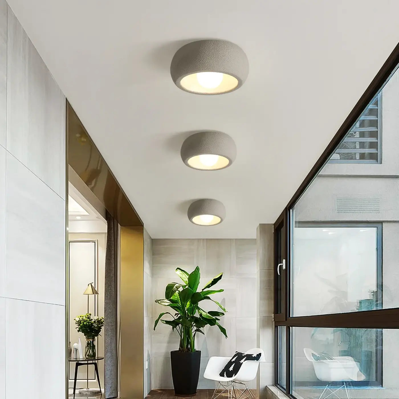 Plafonnier rond blanc design moderne LED | REVEHA