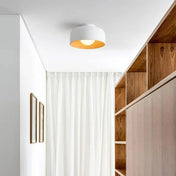 Plafonnier rond intérieur bois noir ou blanc | MIKA