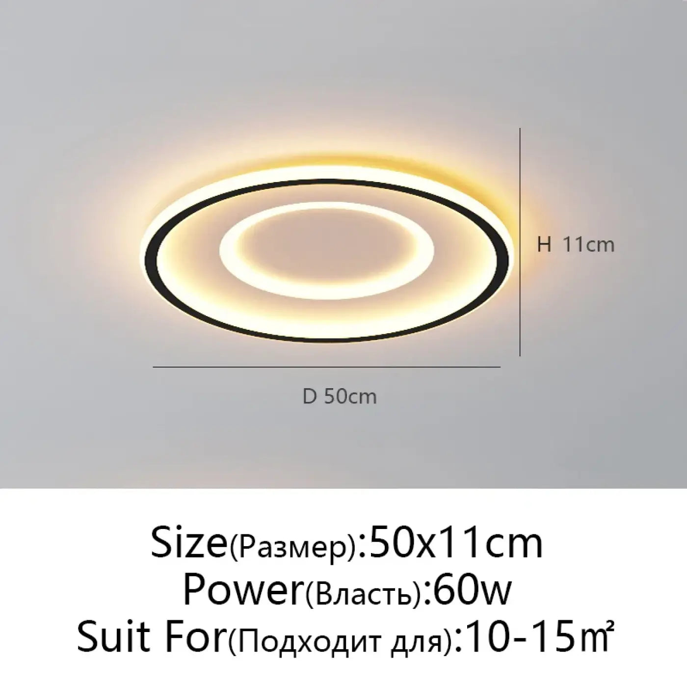 Plafonnier LED rond noir moderne industriel | VOGEHUK