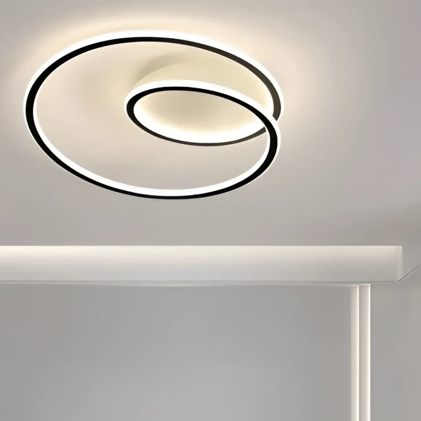 Plafonnier LED rond noir moderne industriel | VOGEHUK