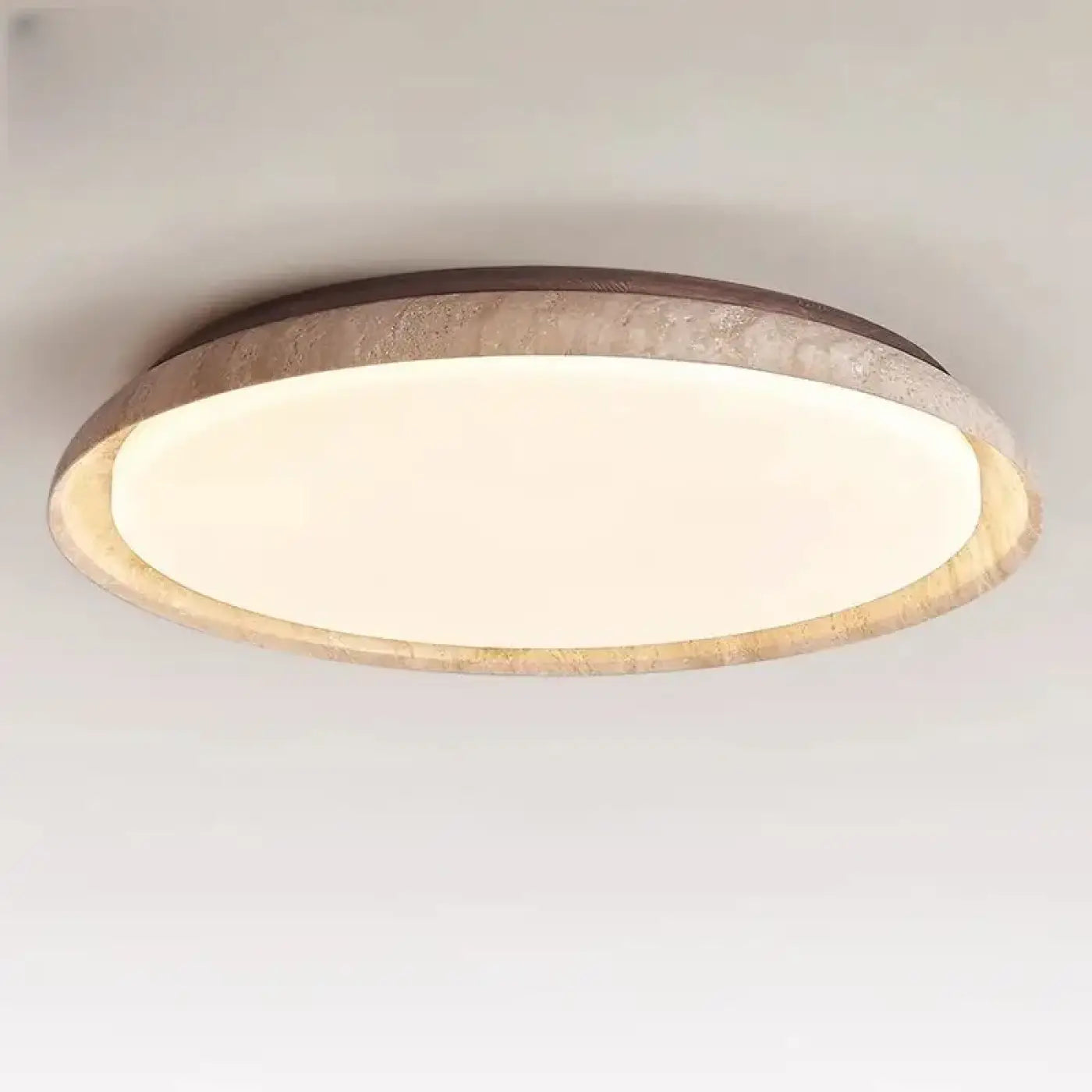 Plafonnier LED bois et marbre scandinave | KUBAME