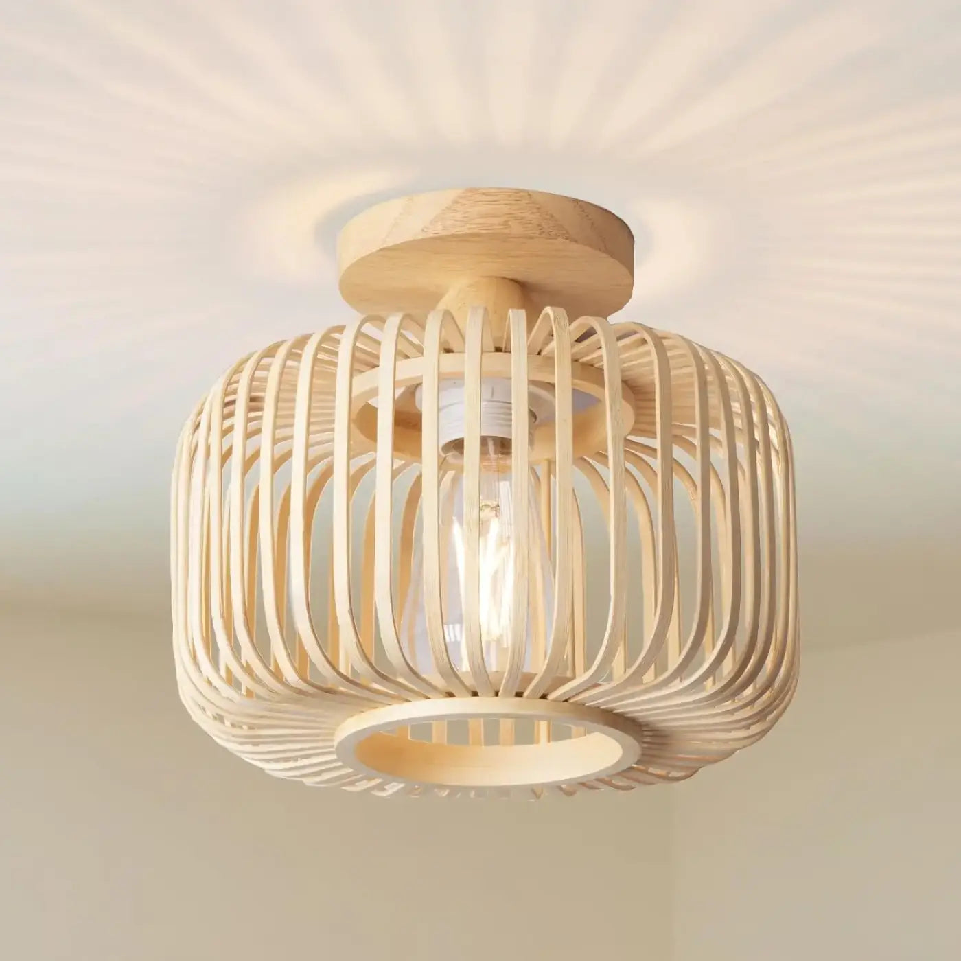 Plafonnier bois bambou naturel moderne | MEVEL