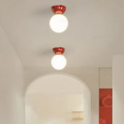 Plafonnier scandinave rouge vert argent compact | KAPA