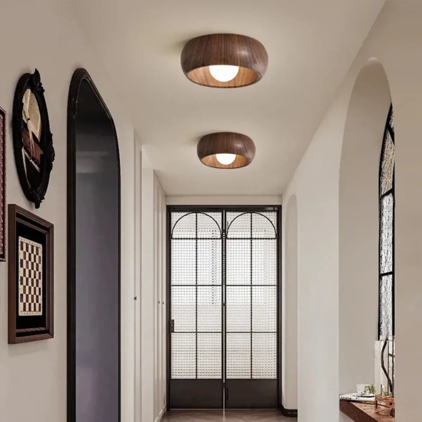 Plafonnier LED bois naturel scandinave épuré | DEBE
