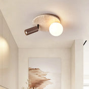 Plafonnier LED bois et verre opalin design | ZULOMER
