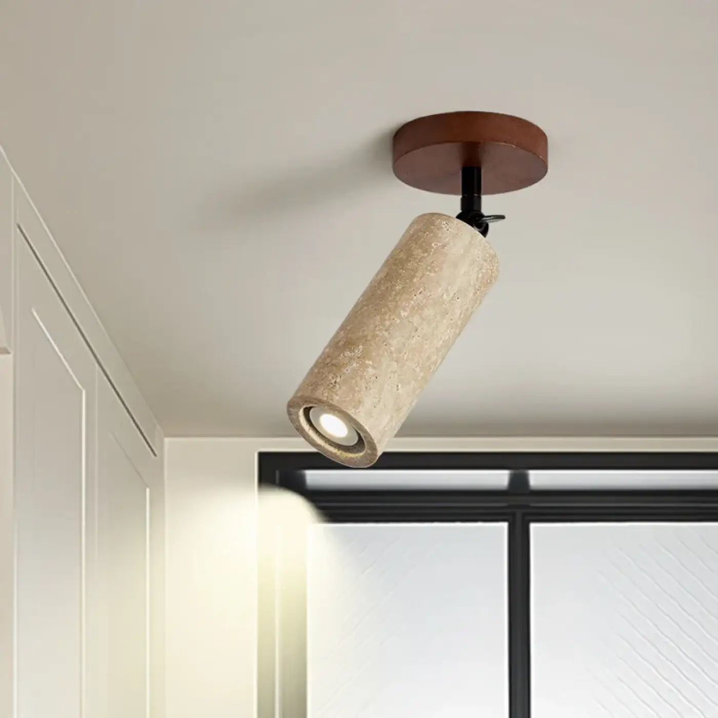 Plafonnier spot LED pierre et bois moderne | VEMES
