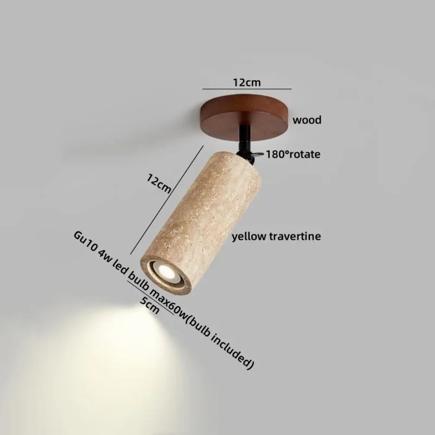Plafonnier spot LED pierre et bois moderne | VEMES