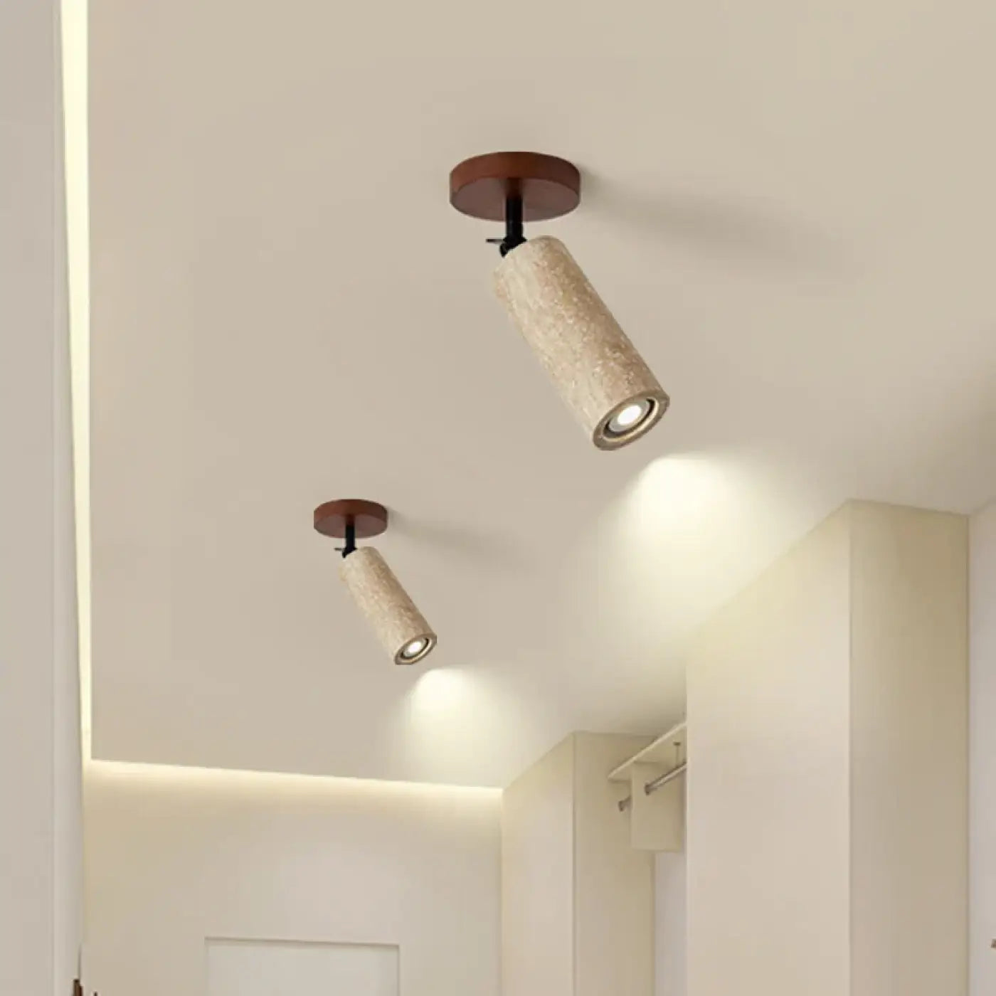 Plafonnier spot LED pierre et bois moderne | VEMES