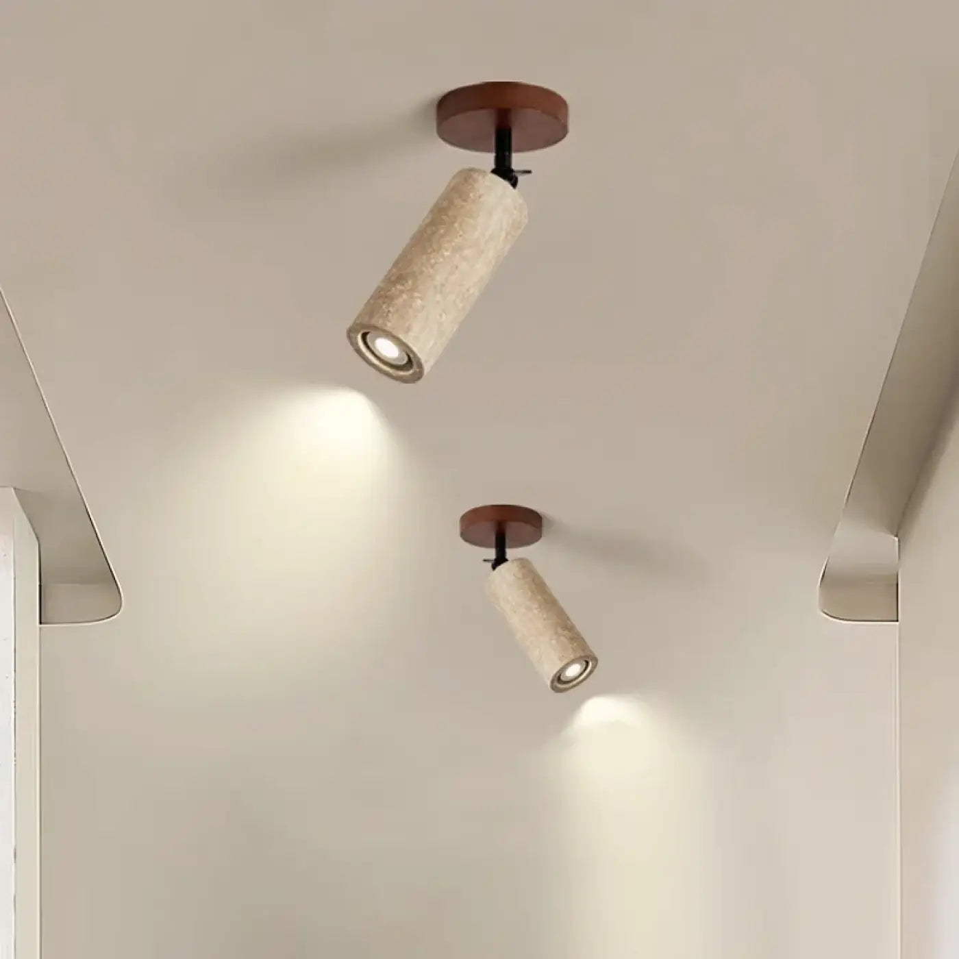 Plafonnier spot LED pierre et bois moderne | VEMES