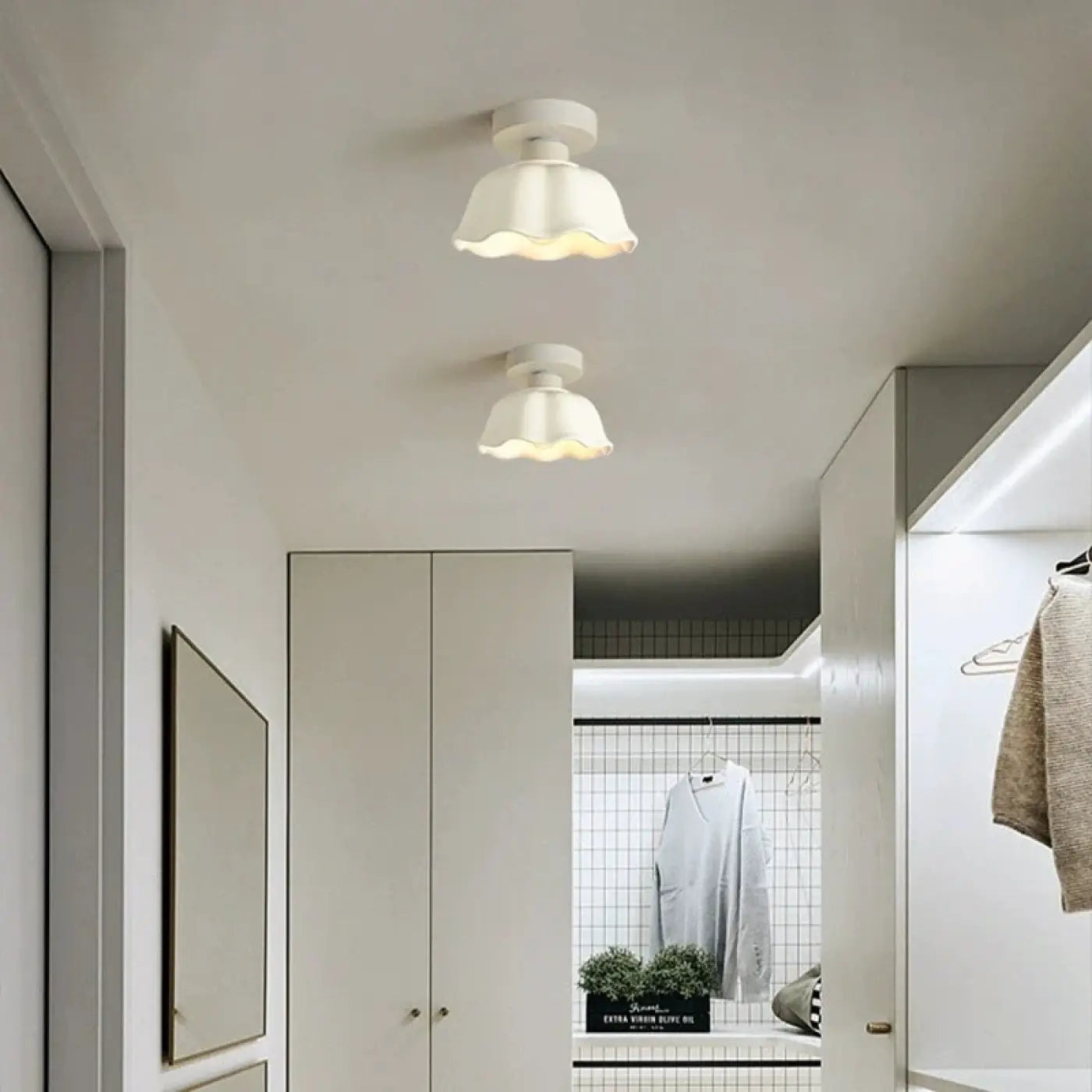 Plafonnier LED céramique vintage doré | ZEZUBI