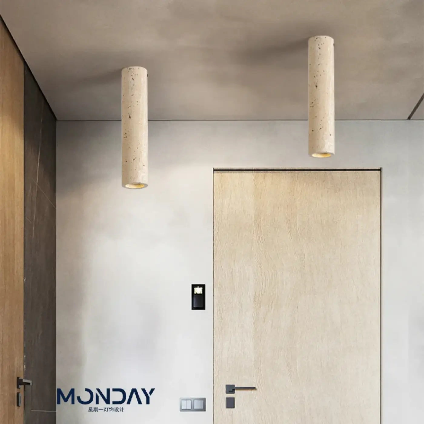 Plafonnier pierre et métal beige moderne | TASU