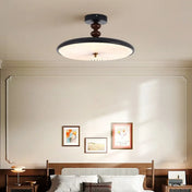 Plafonnier LED verre et bois moderne industriel | TEZUMU