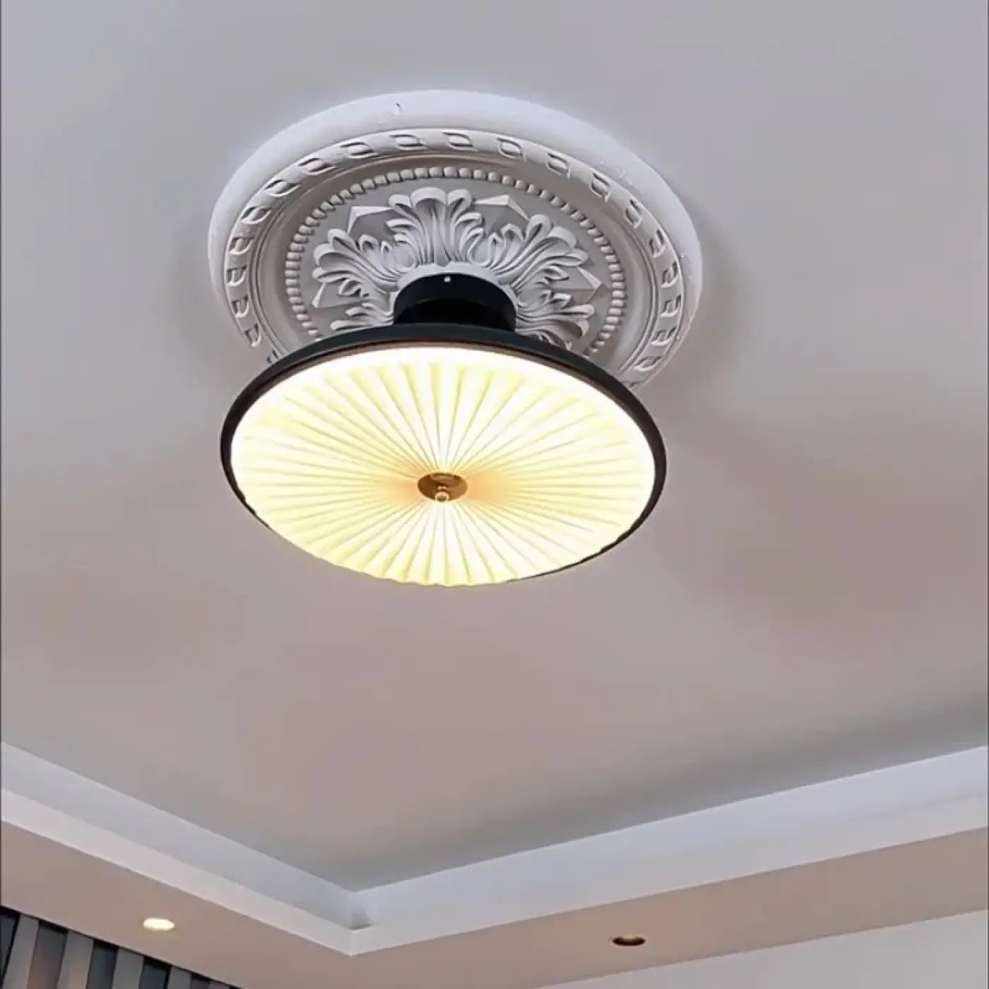 Plafonnier LED verre et bois moderne industriel | TEZUMU