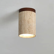 Plafonnier wabi-sabi brut minimaliste en travertin