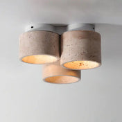 Plafonnier wabi-sabi brut minimaliste en travertin