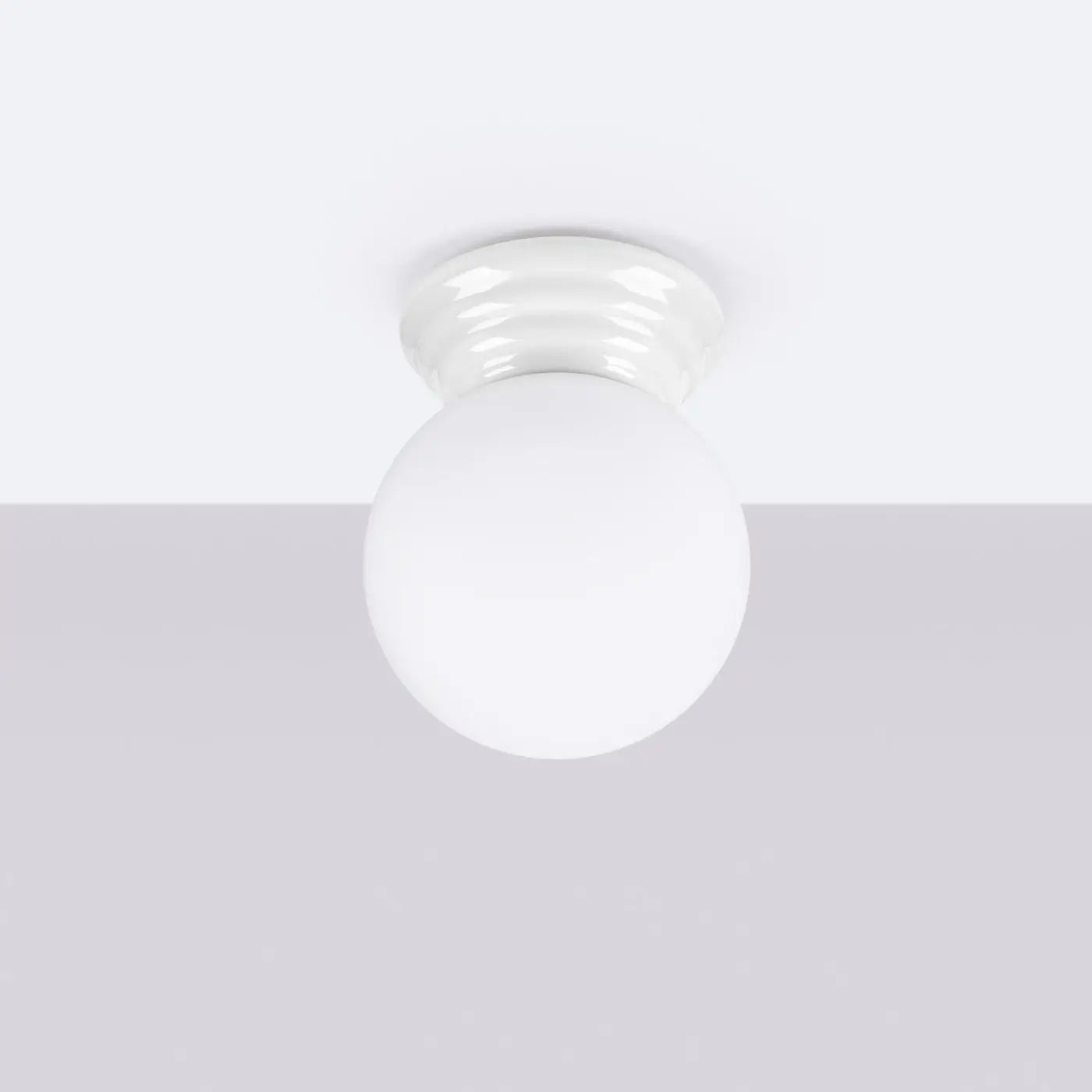Plafonnier céramique blanc moderne IP44 | VONON
