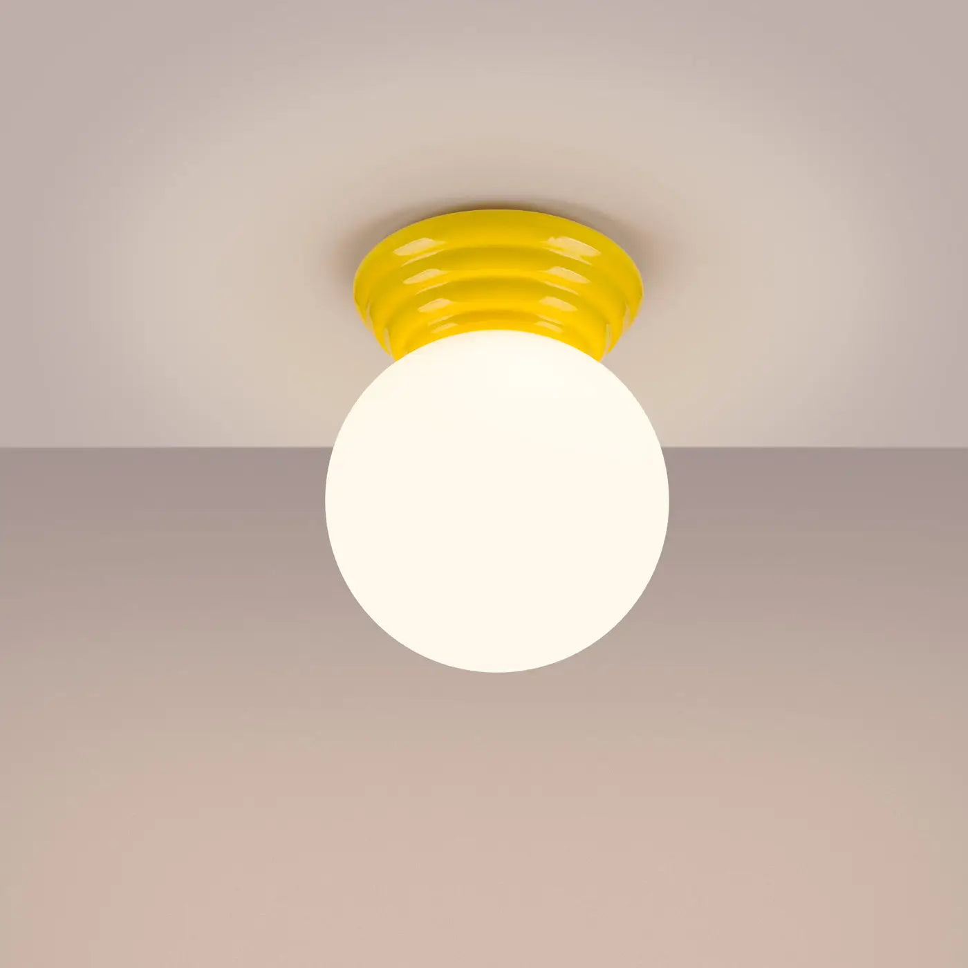 Plafonnier céramique jaune IP44 moderne | BAPIFU
