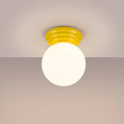 Plafonnier céramique jaune IP44 moderne | BAPIFU