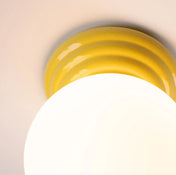 Plafonnier céramique jaune IP44 moderne | BAPIFU