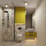 Plafonnier céramique jaune IP44 moderne | BAPIFU