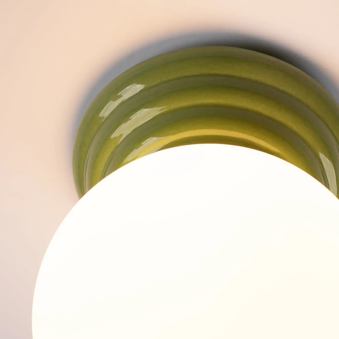 Plafonnier céramique vert moderne IP44 | MUKA